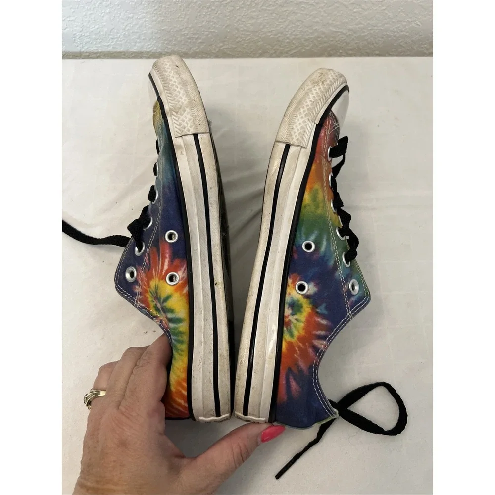 Unisex TIE DYE CONVERSE ALL STAR CHUCK TAYLOR SNEAKERS Women 7 Men 9 Rainbow - Picture 5 of 8